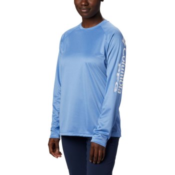 Dámské Mikiny Columbia PFG Tidal Heather Long Sleeve Blankyt Bílé ACPQEO493